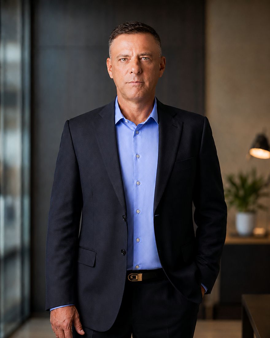 Paulo A. Mosconi D'Arcádia em seu escritório